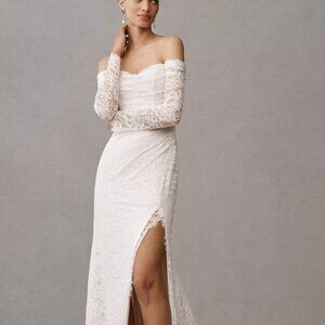 Jenny Yoo Dove Wedding Gown Size 6 NEW Lace